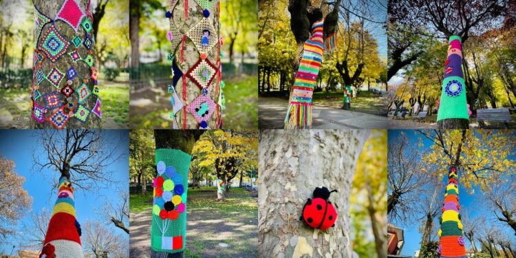 Tagliacozzo. Le Artiste di Strada vestono a festa gli Alberi del parco. Tutti i nomi e le Opere