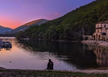 tramonto lago di scanno
