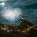 fuochi artificio sul castello di roccascalegna